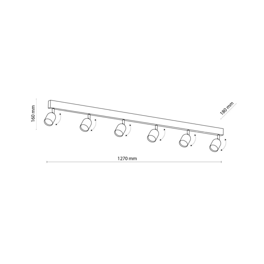LED-Deckenspot TOP 6xGU10/10W/230V schwarz/gold