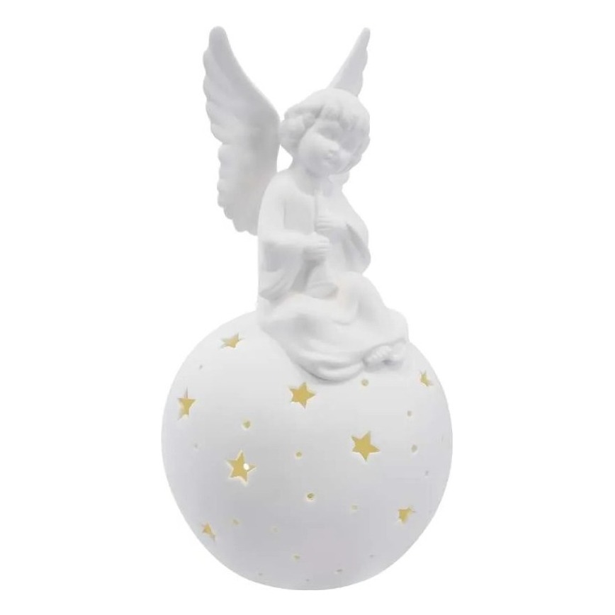 LED Décoration de Noël LED/0,4W/2xAA ange en céramique