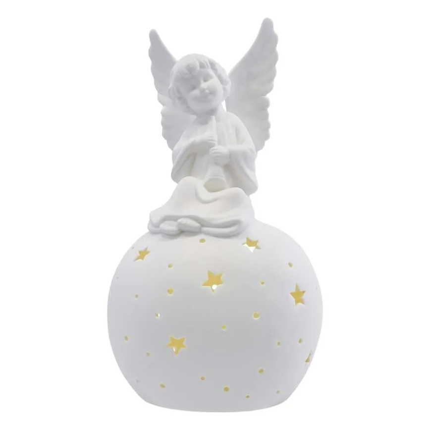 LED Décoration de Noël LED/0,4W/2xAA ange en céramique