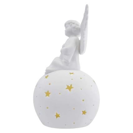 LED Décoration de Noël LED/0,4W/2xAA ange en céramique