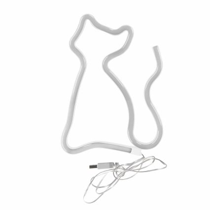 LED Decorazione murale al neon CAT LED/3W/3xAA USB giallo