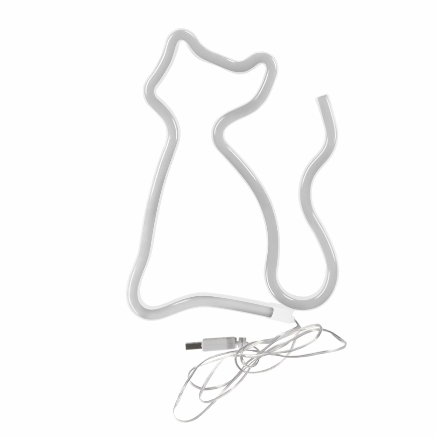 LED Decorazione murale al neon CAT LED/3W/3xAA USB giallo