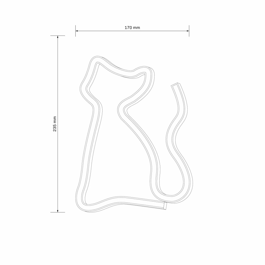LED Decorazione murale al neon CAT LED/3W/3xAA USB giallo