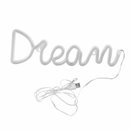 LED Decorazione murale al neon DREAM LED/3W/3xAA USB blu