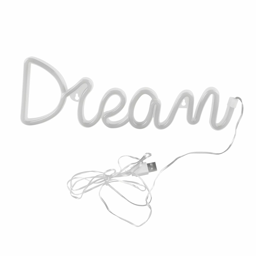 LED Decorazione murale al neon DREAM LED/3W/3xAA USB blu