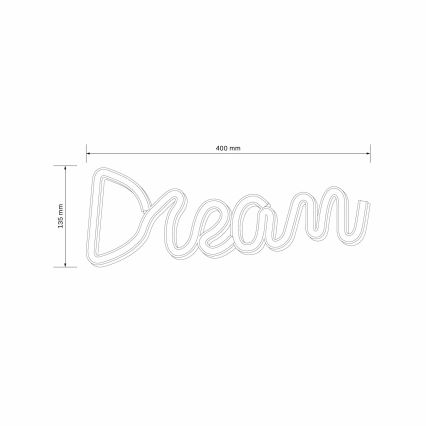 LED Decorazione murale al neon DREAM LED/3W/3xAA USB blu