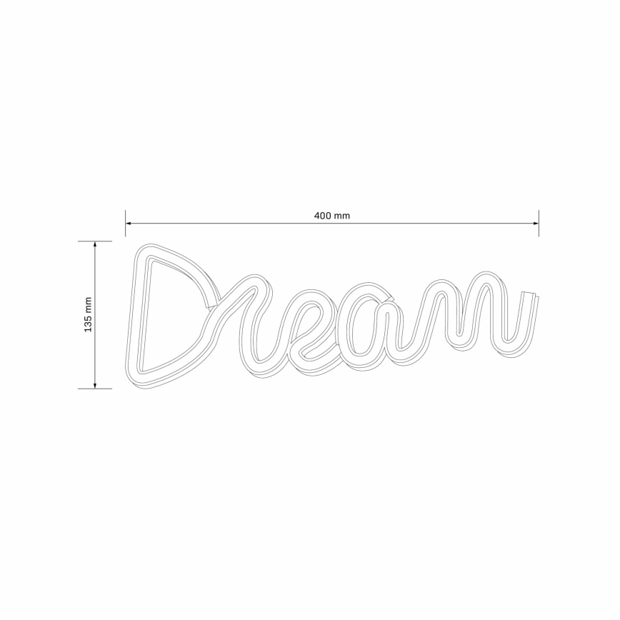 LED Decorazione murale al neon DREAM LED/3W/3xAA USB blu
