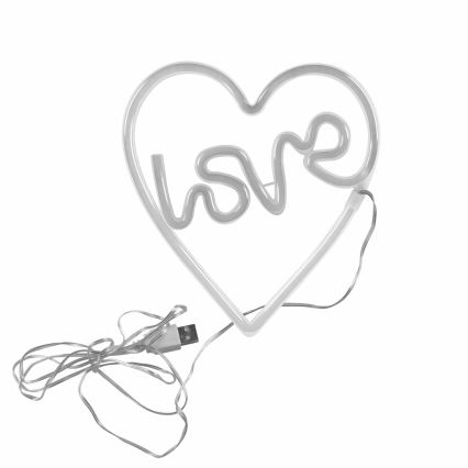 LED Decorazione murale al neon LOVE LED/3W/3xAA USB rosa