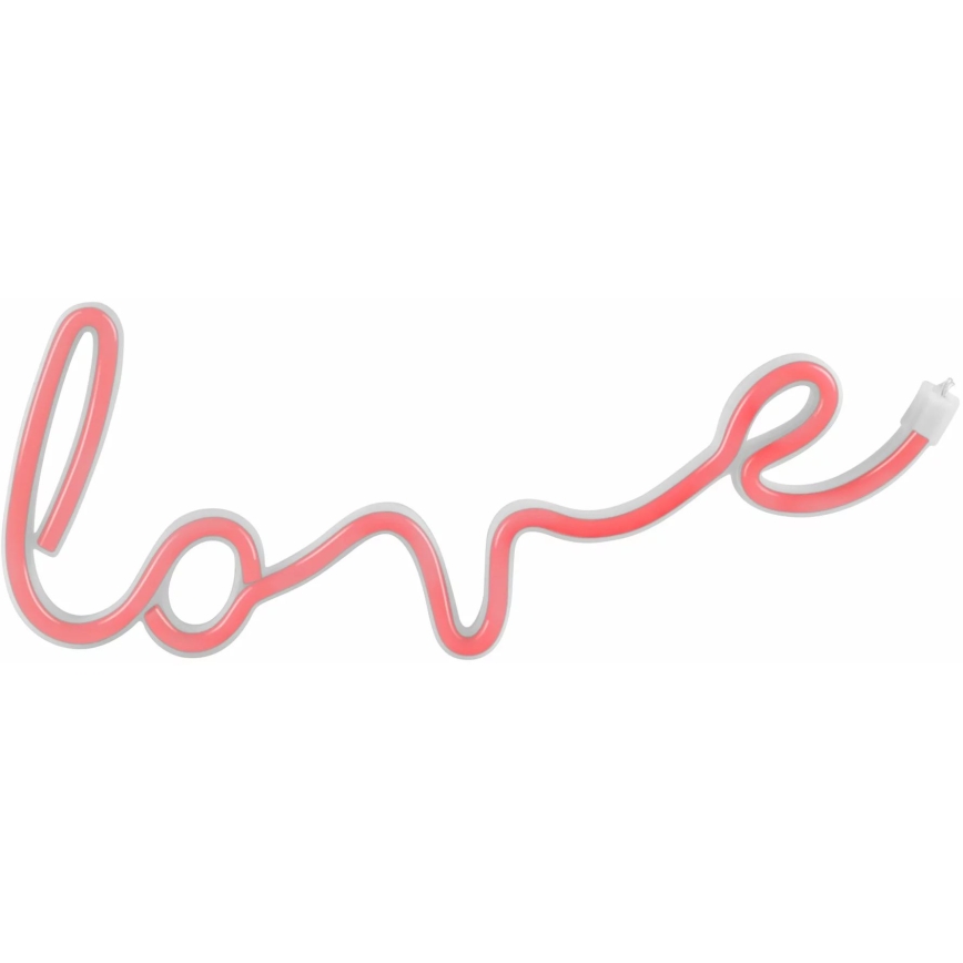 LED Decorazione murale al neon LOVE LED/3W/3xAA USB rosso