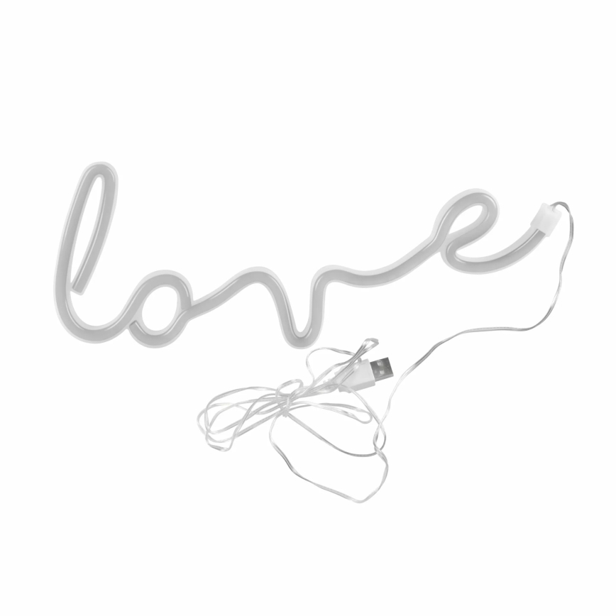 LED Decorazione murale al neon LOVE LED/3W/3xAA USB rosso