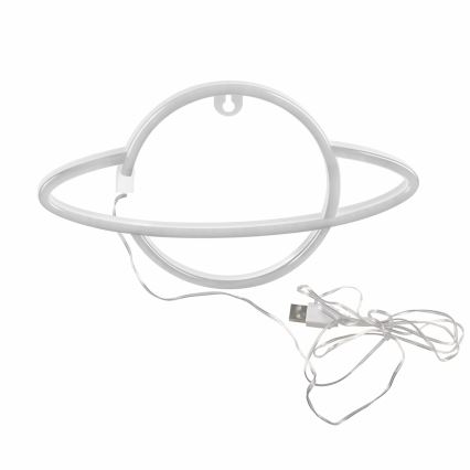 LED Decorazione murale al neon PLANET LED/3W/3xAA USB blu/giallo