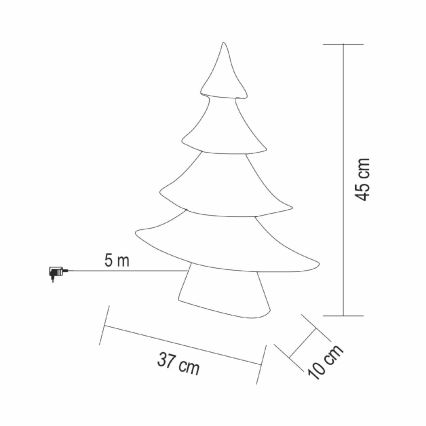 LED Decorazione natalizia 160xLED/230V 45 cm alberello bianco caldo