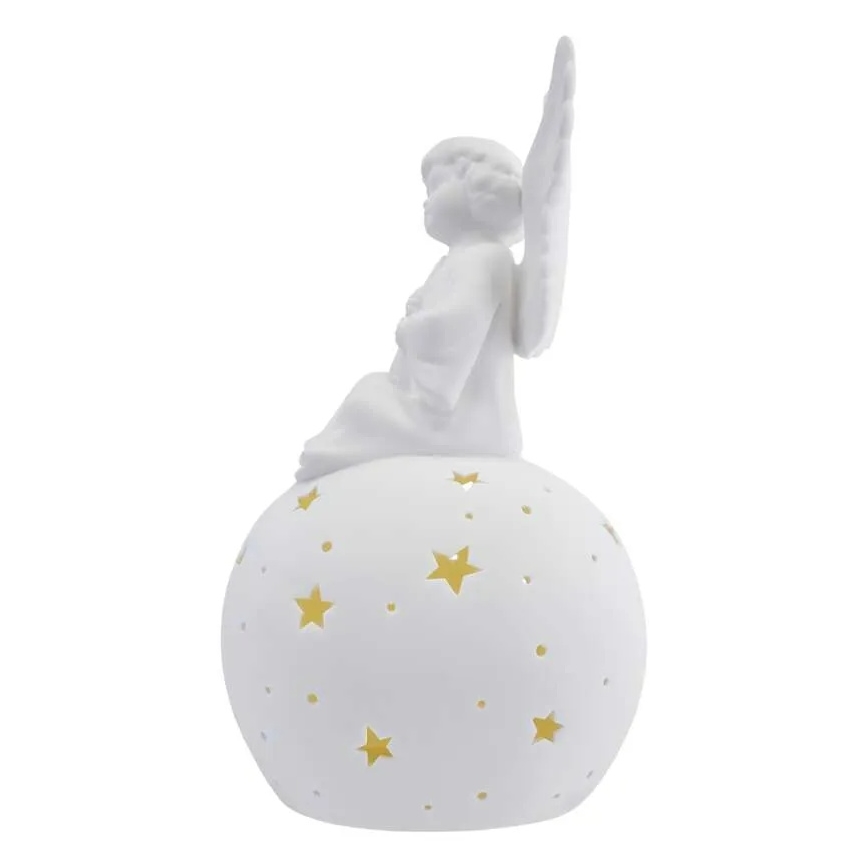 LED decorazione natalizia LED/0,4W/2xAA angelo in ceramica