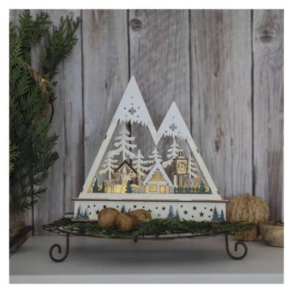 LED Decorazione natalizia LED/0,6W/2xAA paesaggio natalizio