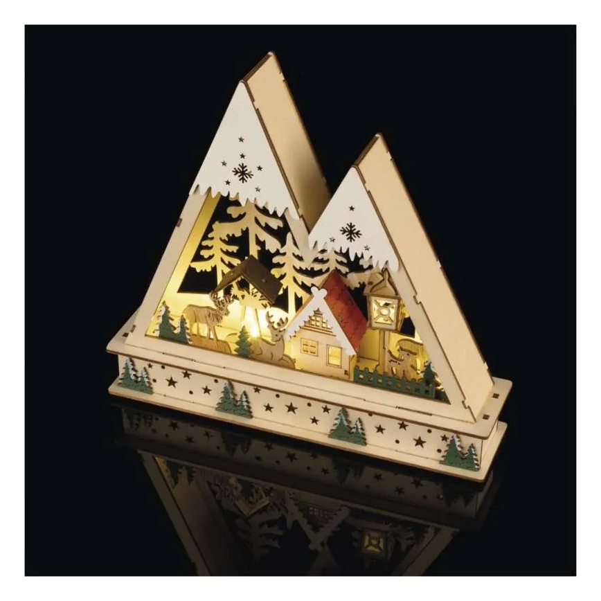 LED Decorazione natalizia LED/0,6W/2xAA paesaggio natalizio