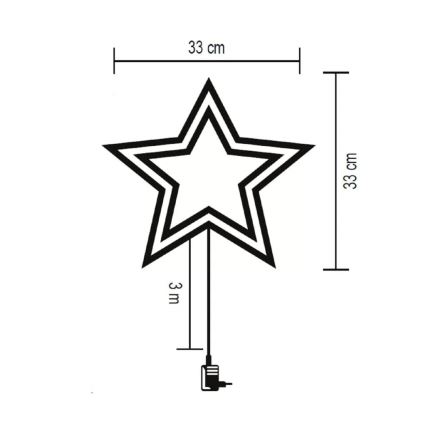 LED Decorazione per finestre natalizie all'aperto 35xLED/230V IP44 bianco caldo/stella