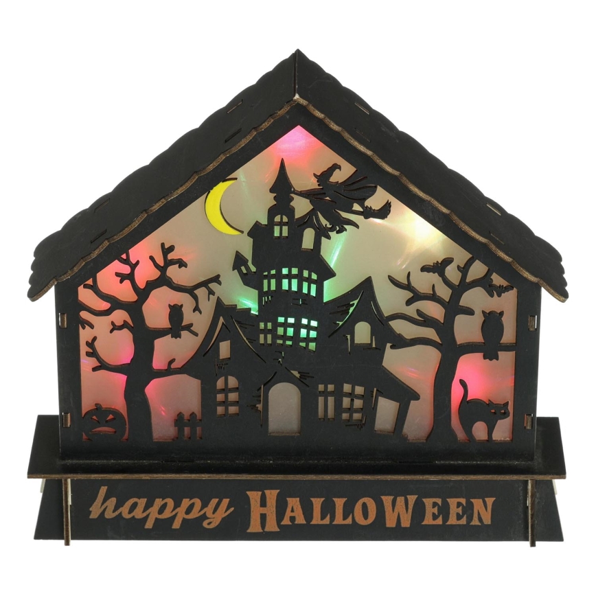 LED-Dekoration HALLOWEEN LED/2xAA/mehrfarbig Spukhaus