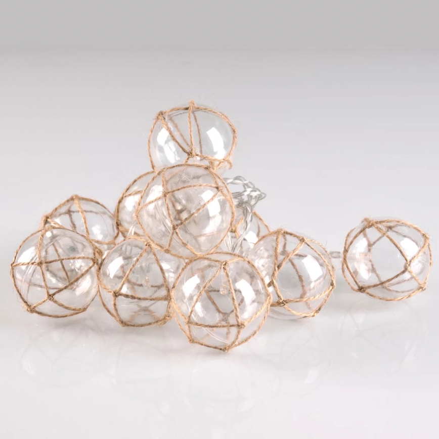 LED-Dekorationskette AHNE 10xLED/2xAA 2,1 m warmweiß