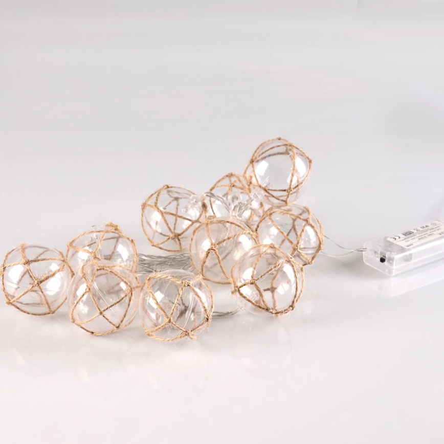 LED-Dekorationskette AHNE 10xLED/2xAA 2,1 m warmweiß