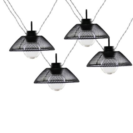 LED-Dekorationskette ASTRA 10xLED/2xAA 2,1 m schwarz