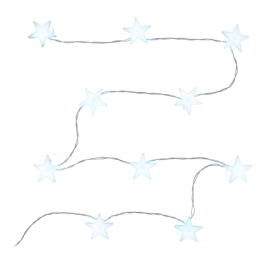 LED-Dekorationskette mit Saugnäpfen 10xLED/2xAA 1,8m kaltweiß