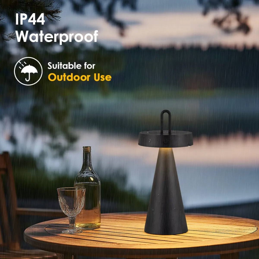 Dimmbare, wiederaufladbare Touch-Tischlampe für den Außenbereich HALO LED/1,5W/3,7V 3000 mAh IP44 schwarz