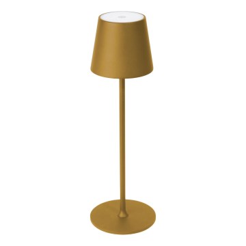 LED, dimmbar, wiederaufladbare Außen-Tischlampe LED/4W/4000 mAh, 3000/4000/5500K, IP44, goldfarben