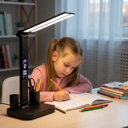 Dimmbare, wiederaufladbare LED-Tischlampe NOBLITE P LED/5W/5V 3000/4000/6000K 2200 mAh schwarz