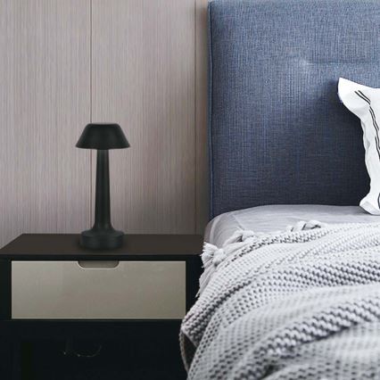 LED dimmbare, wiederaufladbare Touch-Tischlampe LED/1W/5V 3000-6000K 1800 mAh schwarz