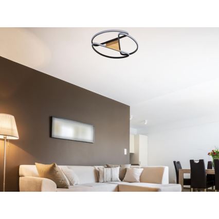 LED Dimmbares Deckenleuchte LED/75W/230V 3000-6500K Braun/Schwarz + Fernbedienung