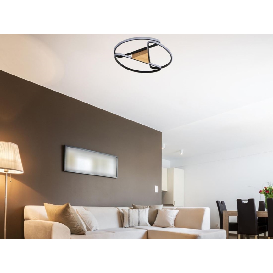 LED Dimmbares Deckenleuchte LED/75W/230V 3000-6500K Braun/Schwarz + Fernbedienung