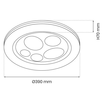 LED Dimmbare Deckenleuchte BUBBLES LED/48W/230V + FB