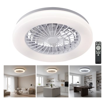 LED dimmbare Deckenleuchte mit Ventilator VENTELUX LED/24W/230V 3000/4000/6500K Ø 45 cm weiß + Fernbedienung