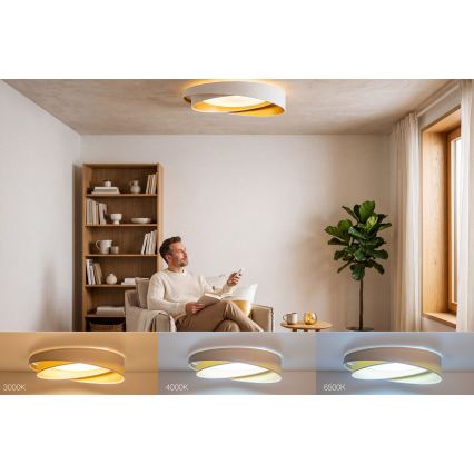 Dimmbare LED-Deckenleuchte SMART GALAXY MODERN LED/24W/230V 3000–6500K Ø 55 cm weiß/gold + Fernbedienung