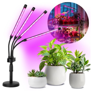 LED-dimmbare flexible Tischlampe zur Pflanzenaufzucht VITARO 4xLED/10W/230V schwarz