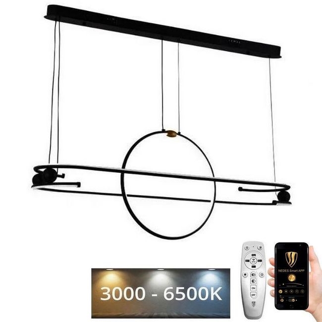 LED dimmbare Hängeleuchte an Seil LED/95W/230V 3000-6500K + Fernbedienung