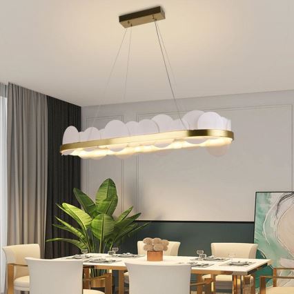 LED dimmbare Hängeleuchte an Seil LED/50W/230V 3000-6500K gold + Fernbedienung