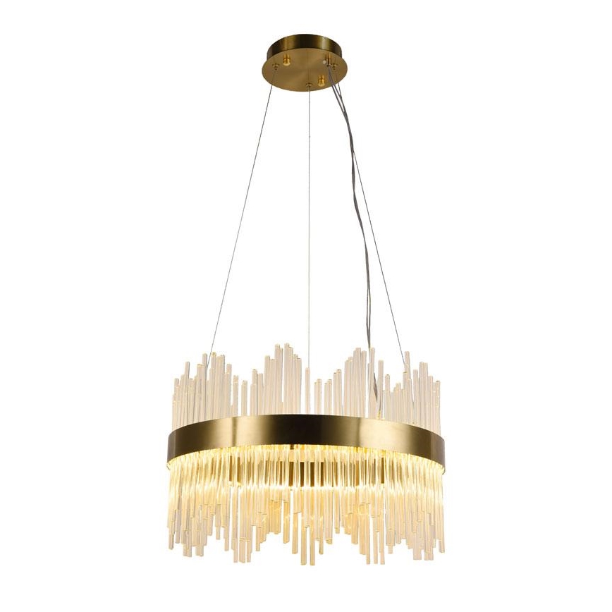 LED dimmbarer Kristall-Kronleuchter an Kabel LED/70W/230V 3000-6500K goldfarben + Fernbedienung