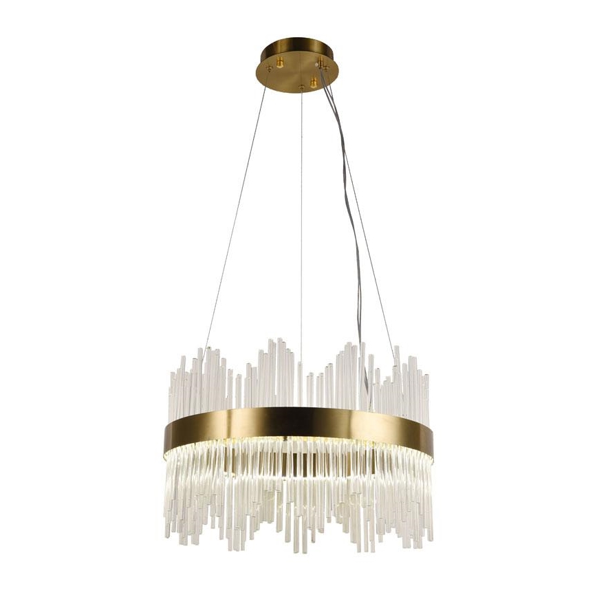 LED dimmbarer Kristall-Kronleuchter an Kabel LED/70W/230V 3000-6500K goldfarben + Fernbedienung