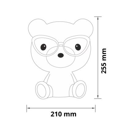 LED Dimmbare Kindernachtleuchte LED/2,5W Bär rosa