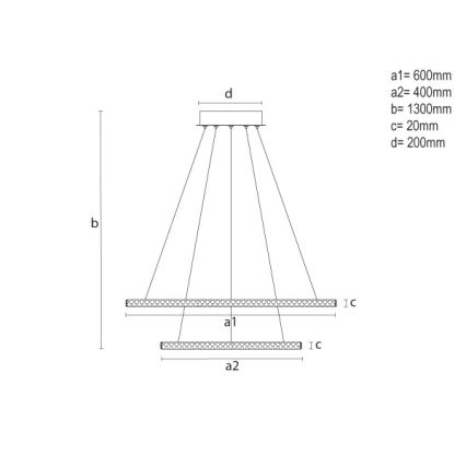 LED-dimmbare Pendelleuchte an Kabel LED/150W/230V 3000-6500K + Fernbedienung