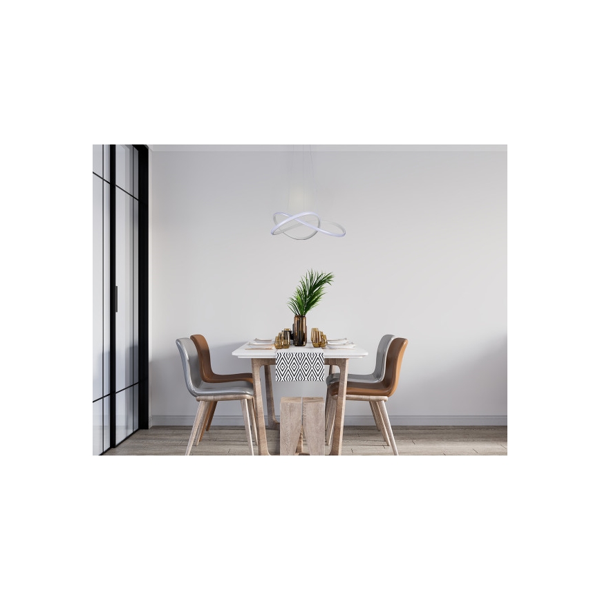 Dimmbare LED-Hängeleuchte an Stahlseil LED/85W/230V 3000-6500K Ø 60 cm + Fernbedienung