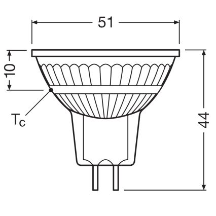 Dimmbare LED-Reflektorlampe MR16 GU5,3/5,3W/12V 3000K 36° CRI 97 - Ledvance