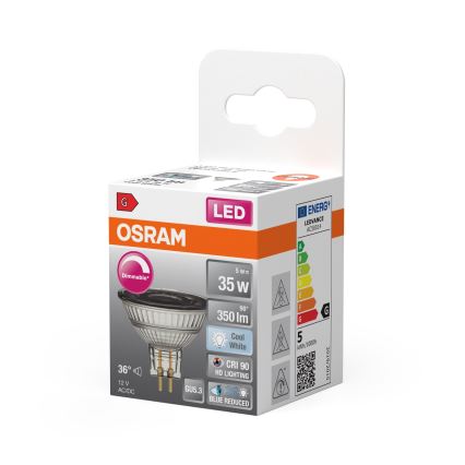 LED dimmbare Reflektorlampe MR16 GU5,3/5W/12V 4000K 36° CRI 90 - Osram