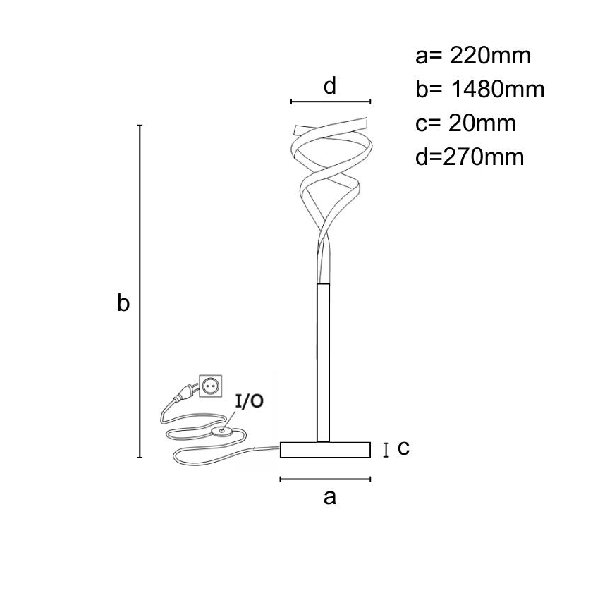 LED dimmbare Stehlampe LED/50W/230V 3000-6500K grau + Fernbedienung