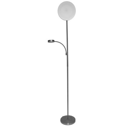 LED-dimmbare Stehleuchte NORA LED/25W/230V 2200/3000/4000K + LED/5W 3000K mattchrom + Fernbedienung
