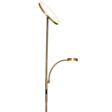 LED-dimmbare Stehleuchte NORA LED/25W/230V 2200/3000/4000K + LED/5W 3000K goldfarben + mit Fernbedienung