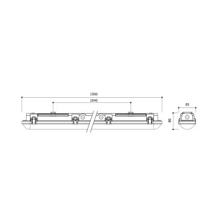 LED-dimmbare technische Leuchte LED/35/44/53/60W/230V IP66 150 cm