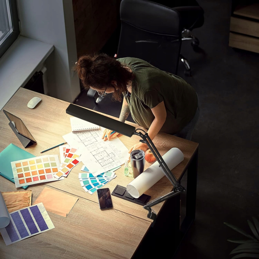 LED-Tischlampe, dimmbar, mit Touch-Bedienung, flexibel, mit Klemme LED/10W/5/230V 3000/4000/6000K schwarz