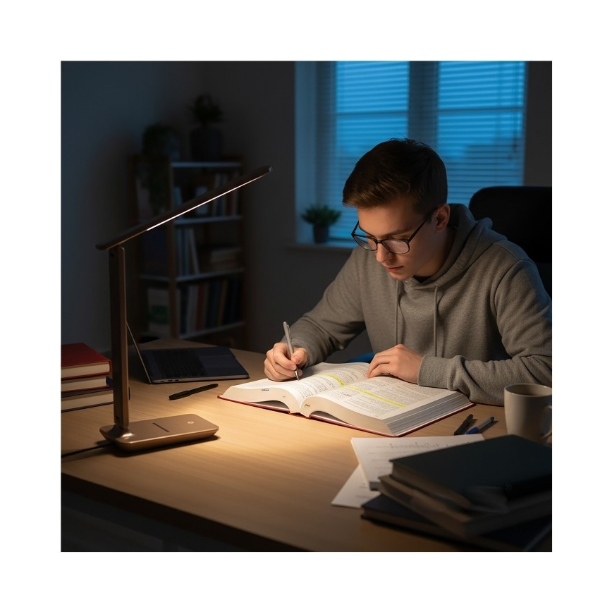 LED-dimmbare Tischleuchte NOBLITE N LED/7W/230V 3000/4000/6500K braun